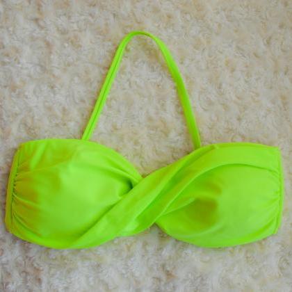 !! Beach Style Twisted Neon Colour Bandeau With..